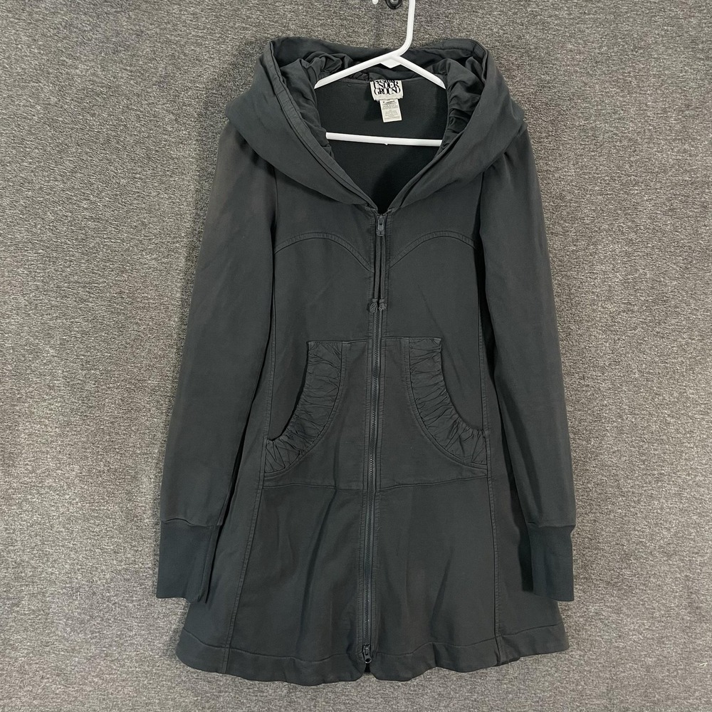 Prairie Underground Jacket Womens Small Gray Hooded Long Cloak Full Zip Organic